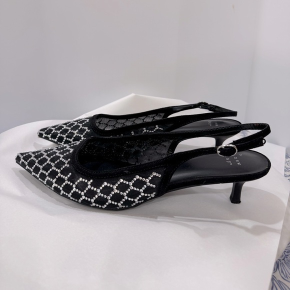 A new day Black and Silver Embellished Heels holiday party formal size 10 - Picture 3 of 4